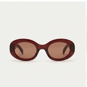 Wine Red Oval Sunglasses - Etsy display picture 2