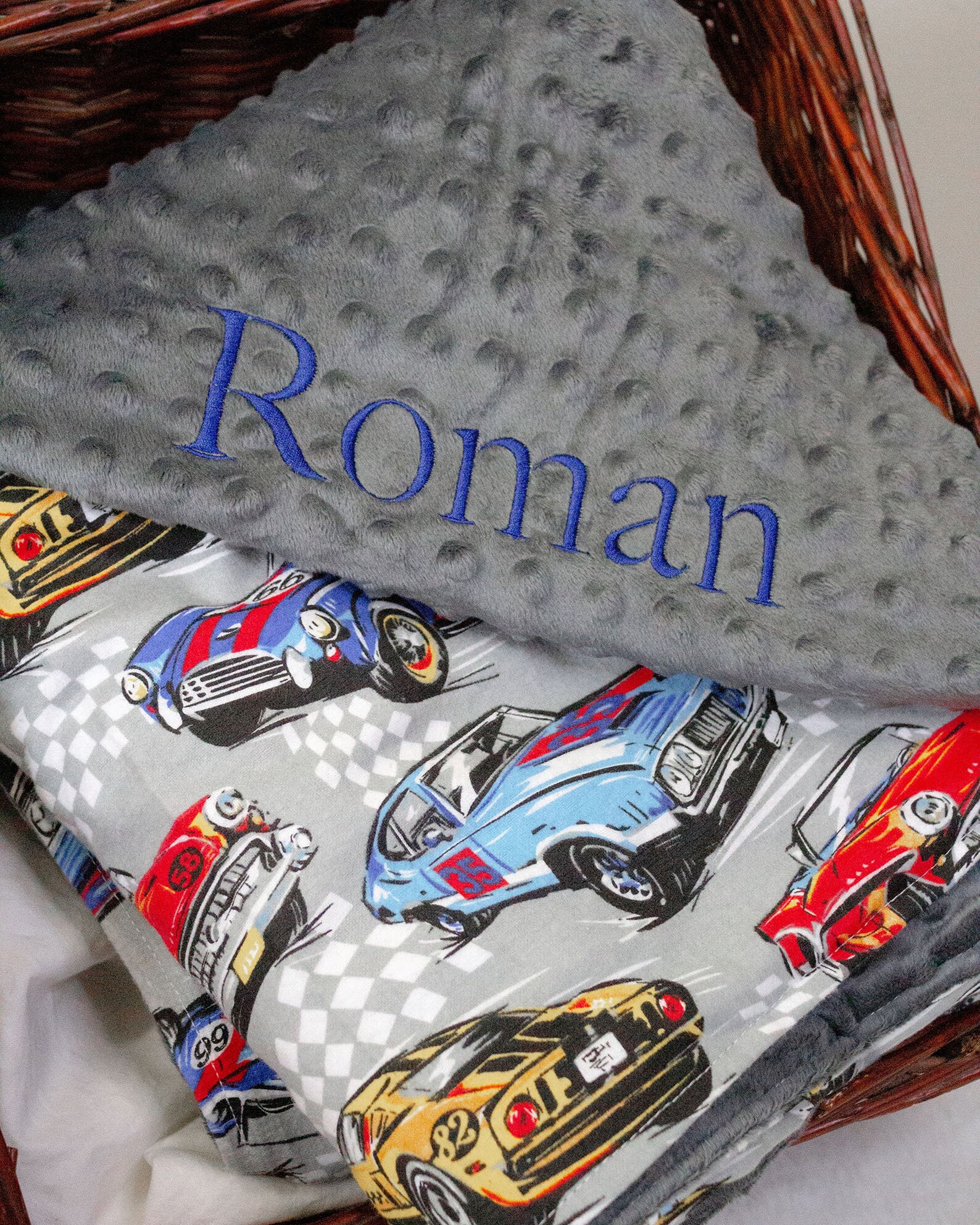 Automobile Car Personalized Toddler Boy Blanket Cars Racing Etsy