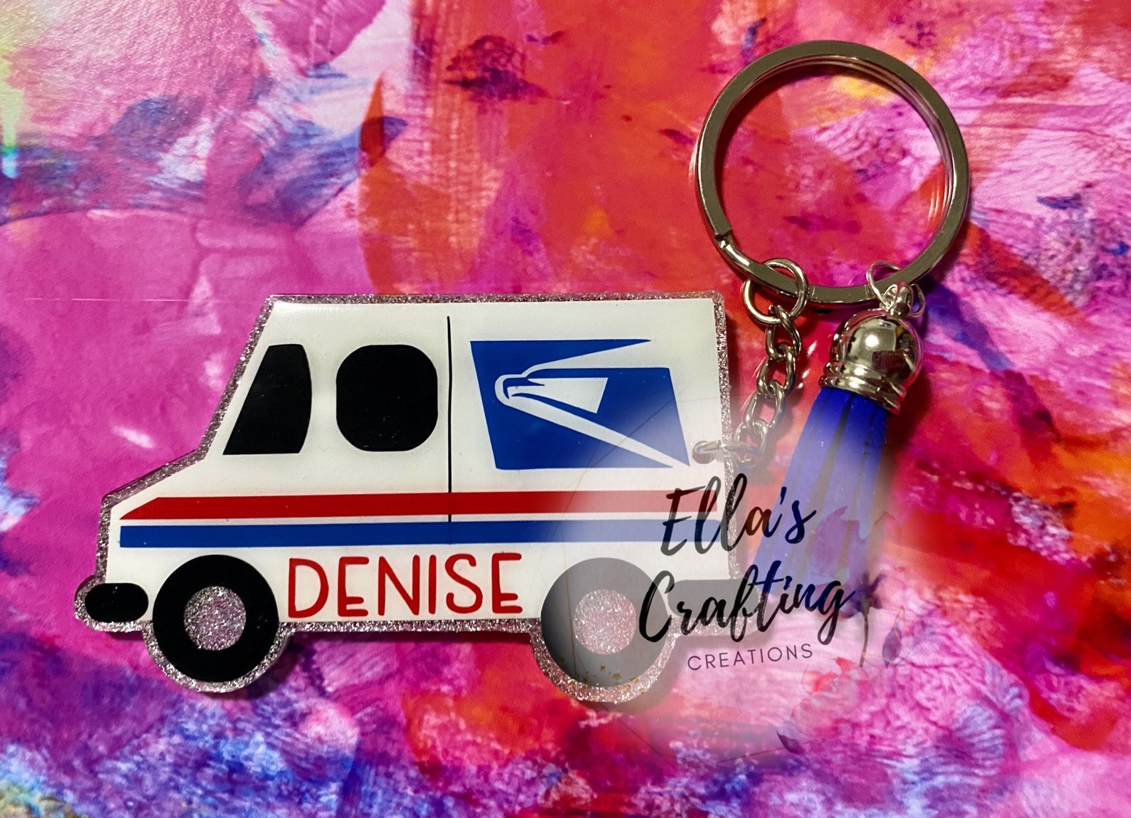 USPS MAIL TRUCK Keychain / Mail Keychain / Personalized Etsy