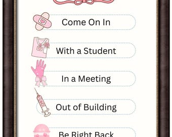 Nurse Clinic Door Sign – Printable Decor (Digital Download)