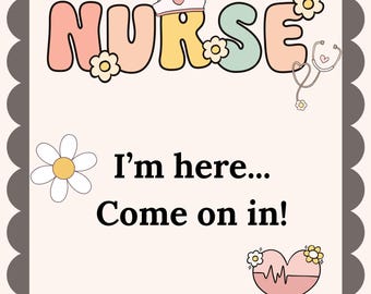 Retro School Nurse Office Poster – Printable Door Sign (Digital Download)