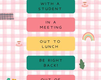 Cherries & Checkered Nurse Door Sign – Printable Clinic Decor (Digital Download)