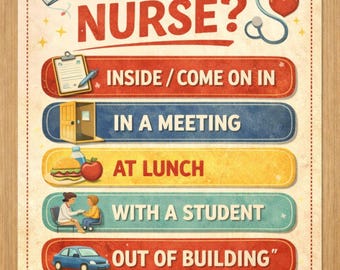 Vintage - Inspired School Nurse Poster - Clinic Decor (Digital Download)
