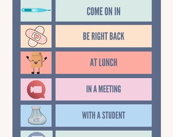 Nurse Door Sign – Printable Clinic Poster, Where Is The Nurse? (Digital Download)