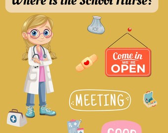 School Nurse Office Poster – Printable Clinic Sign (Digital Download)