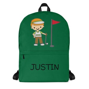 Sac à dos personnalisé pour enfants - Sac à dos pour amateurs de golf - Sac de golf pour enfants - Sac d’école pour tout-petits - Sac de golf est cool - Sac cadeau pour golfeurs