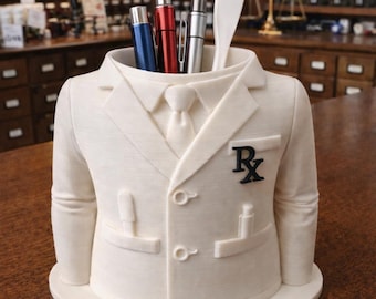 3D Print Lab Coat Pen Holder | Pharmacist Desk Organizer (Digital Download 3MF/STL Compatible)