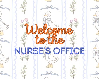Cute Nurse Office Sign – Duck Theme Decor (JPEG Download)