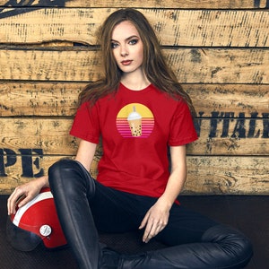 Boba Milk Tea - Horizon - Sunset - Bubble Milk Tea - Short-Sleeve Unisex T-Shirt