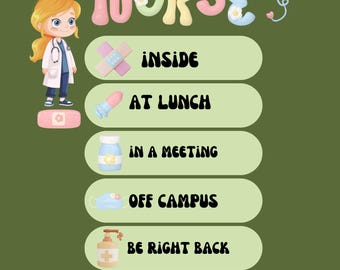 Retro School Nurse Poster – Where is the Nurse Sign (Instant Download)