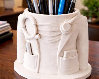 3D Printed Lab Coat Pen Holder | Healthcare Professional Desk Organizer