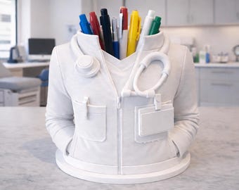 3D Printed Lab Coat Pen Holder | Healthcare Professional Desk Organizer