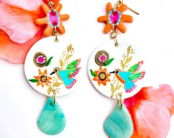 Boucles D'oreilles Perroquet Olivia Dar - Les Froufrous De Zoé