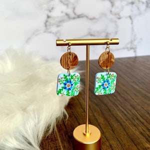 Blue Iris Clay Earrings