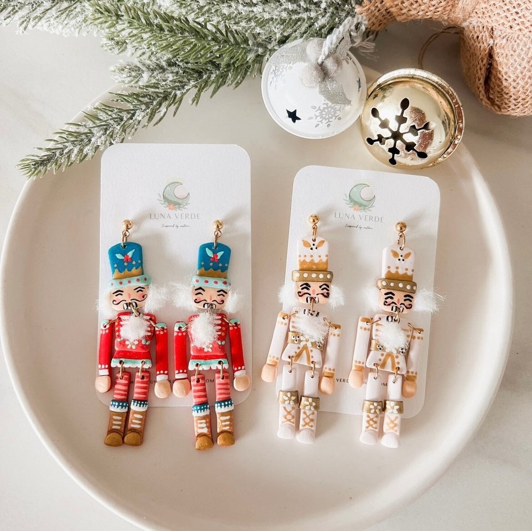 The Nutcracker/ Polymer Clay Earrings/ Christmas Earrings/ Clay Jewelry
