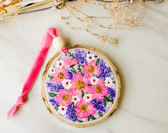 The Alyssa’s Hand Painted Ornament/ Wood Slice Ornaments
