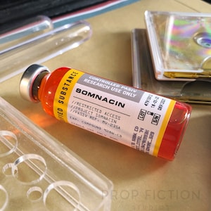 Cosplay Display Prop Vial: Prop &#39;Somnacin&#39; PASIV Laboratory Phial / Sealed Glass 30ml Cosplay Vial