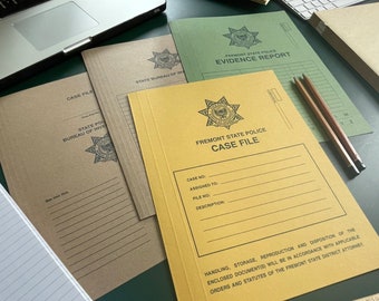 Cosplay Movie Prop State Case Files / 4 x Cosplay Crime Investigation Folder Set