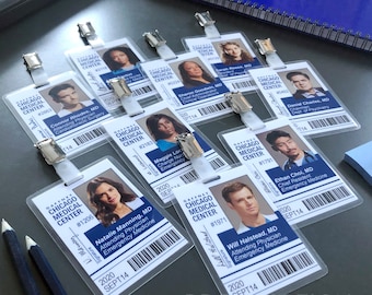 Cosplay Medical Costume IDs: Prop Gaffney Medical Access IDs / Hospital Doctor Clip-on Cosplay Cards