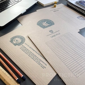 Cosplay Movie Prop GPD Police Case Files / 4 x Cosplay Crime Investigation Folder Set