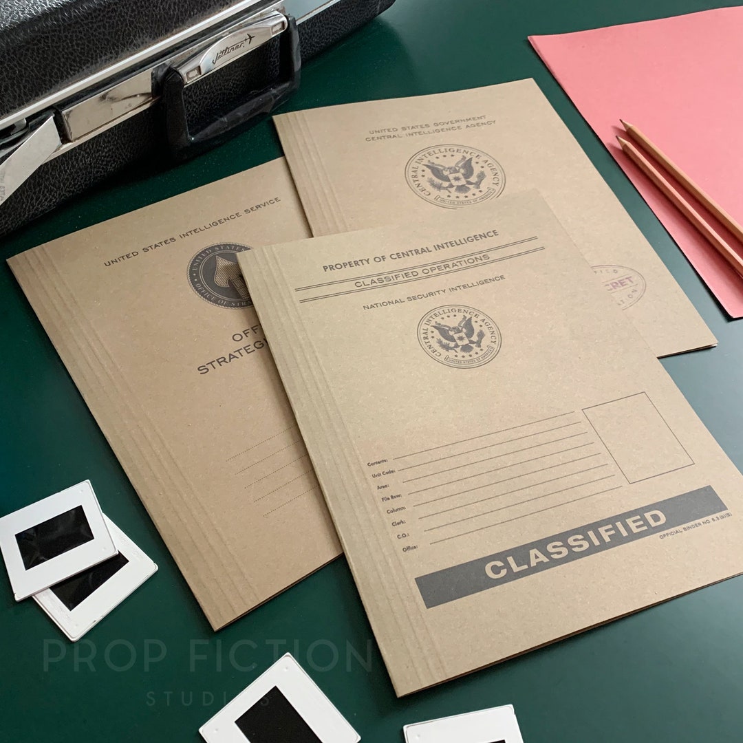 Movie Prop Secret Agent A4 Mission Report Files / 3 X Central ...