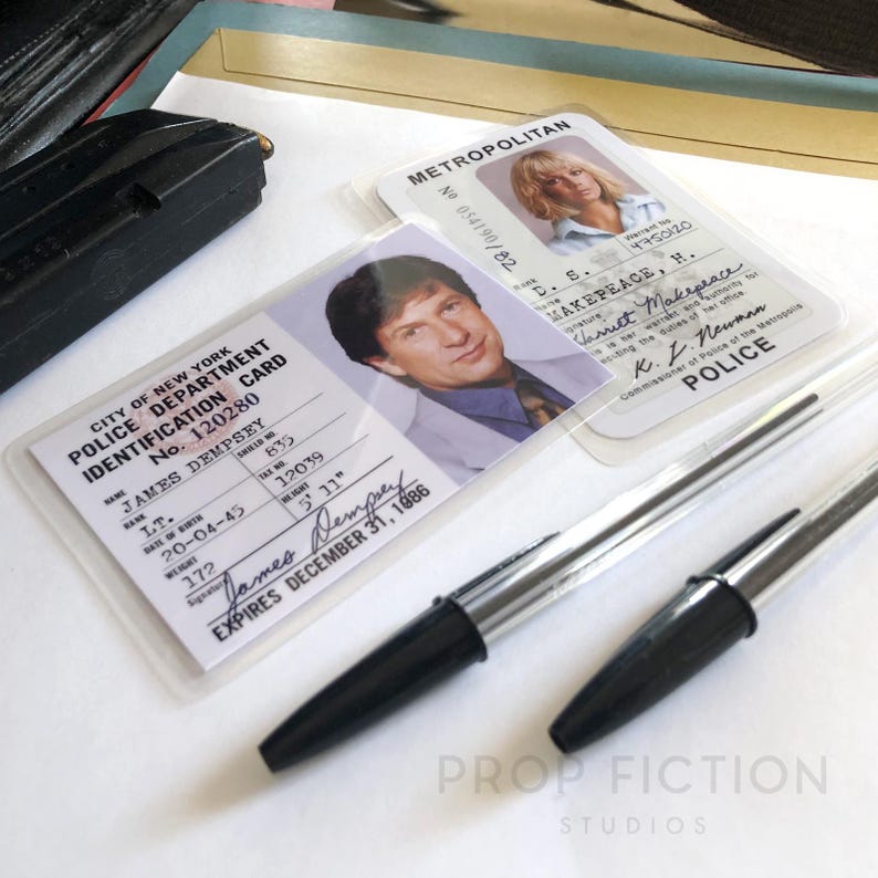 Prop Wallet Contents Cosplay 1980s Display Props: Prop DS Makepeace Warrant / Lt. Dempsey ...