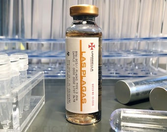 Cosplay Display Vial: Prop ‘Las Plagas' Sample Display Phial / Sealed Umbrella Corporation Cosplay Vial