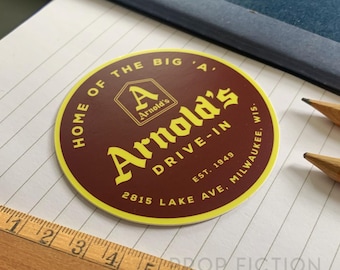 Prop 1960s Arnold's Diner Sticker: Car Display Decal