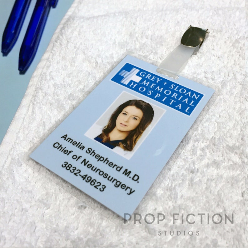Cosplay Costume Display Props - Grey + Sloan Memorial Hospital Doctor Set / MD Clip-on ID Cards image 5
