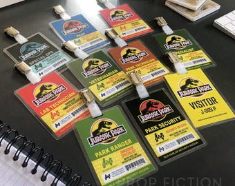 Dinosaur Cosplay Costume: Prop InGen Security Clip-on ID Passes / JPU Card Badges