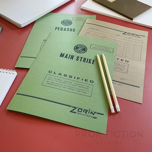 Prop Cosplay Classified Zorin Project Files / 3 x Secret Agent Operations Spy Folder Set