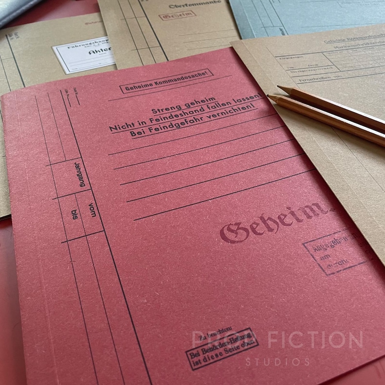 Historical Movie Prop 1930s / 1940s Cosplay Secret Agent Files / 5 X ...