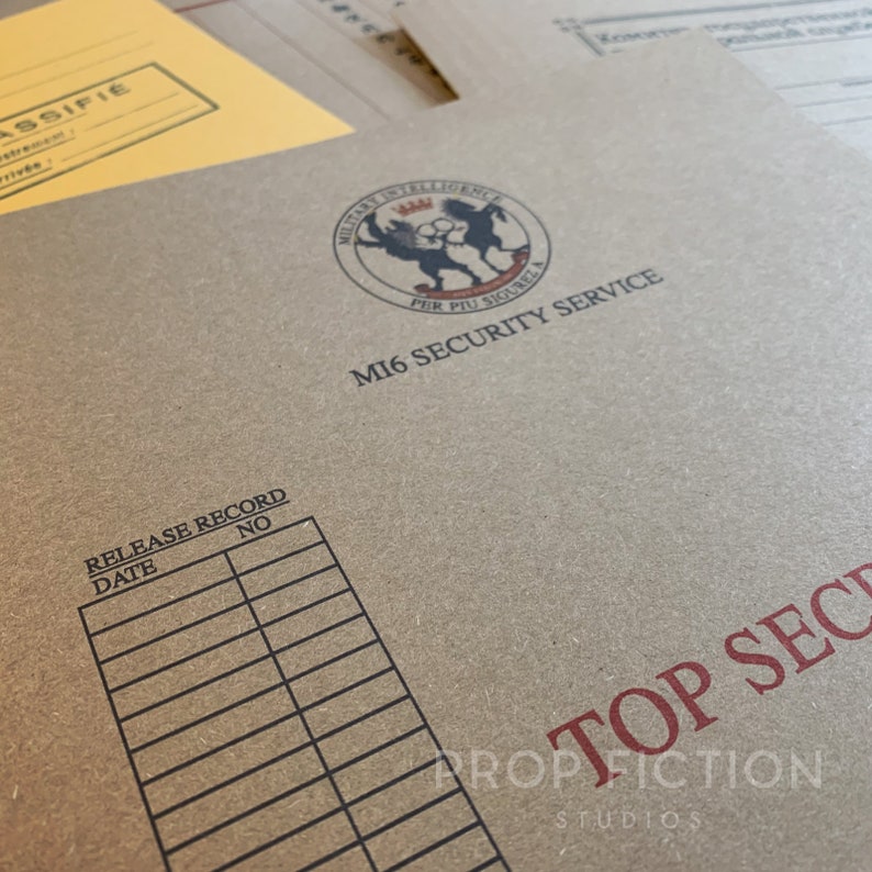 Movie Prop Special Agent Intelligence Files / 5 X Cosplay Top Secret ...