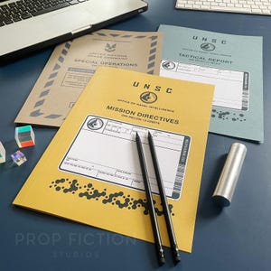 Cosplay Prop Top Secret ONI Intelligence Files / 3 x Classified UNSC Folder Set