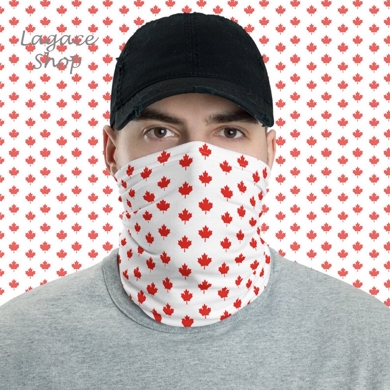 Red Canadian Maple Leaf Neck Gaiter Neck Warmer Headband Etsy