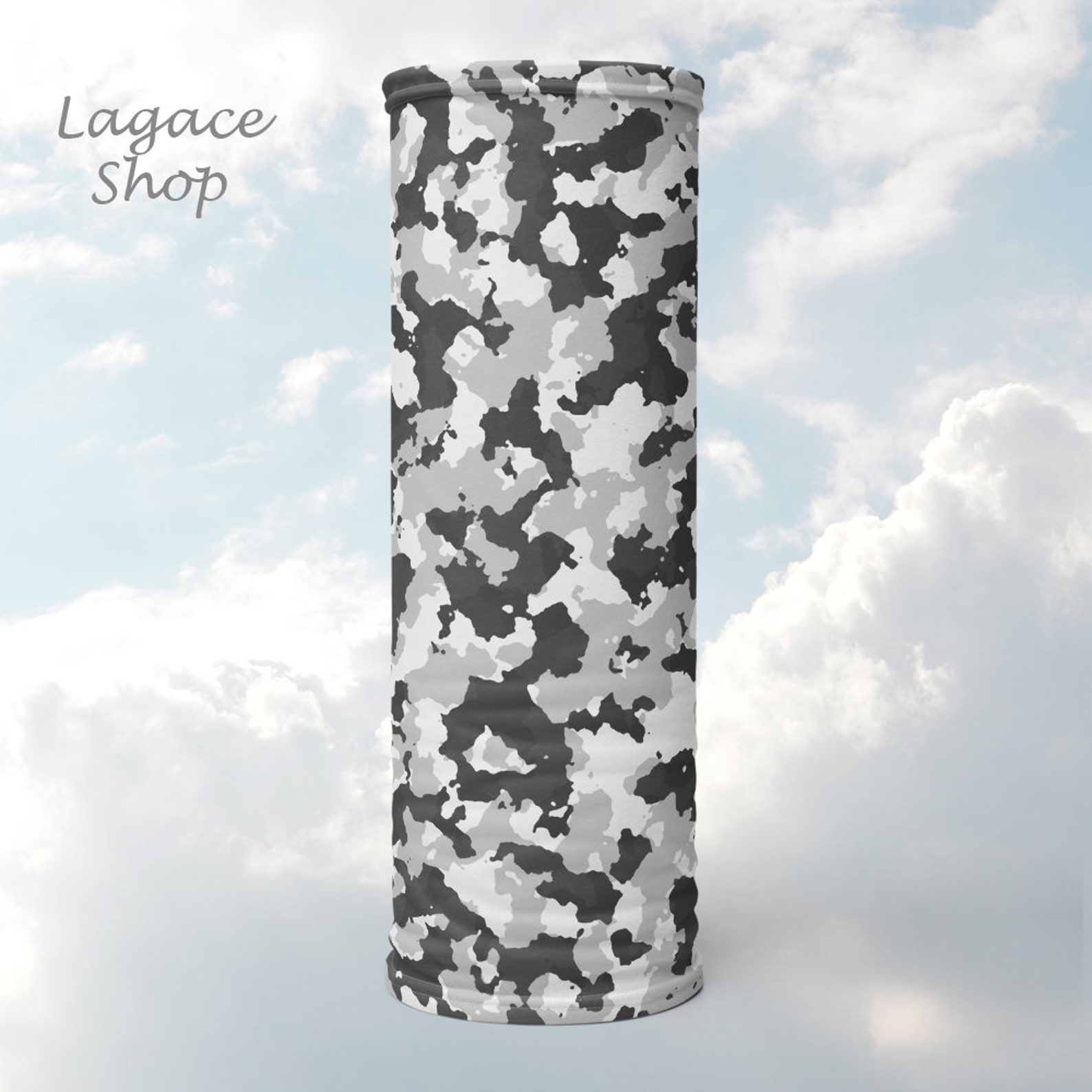 Snow White Camo Neck Gaiter Dust Guard Washable Face Etsy