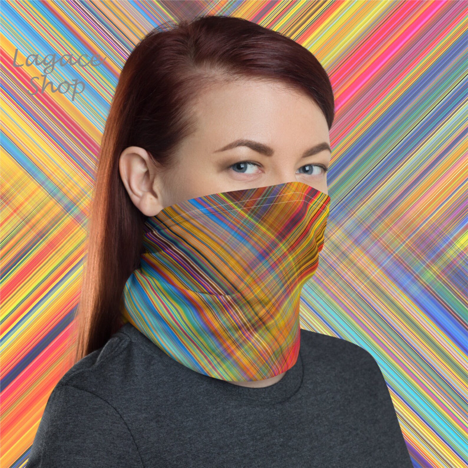 X colorful lines Neck Gaiter Neck Warmer Etsy