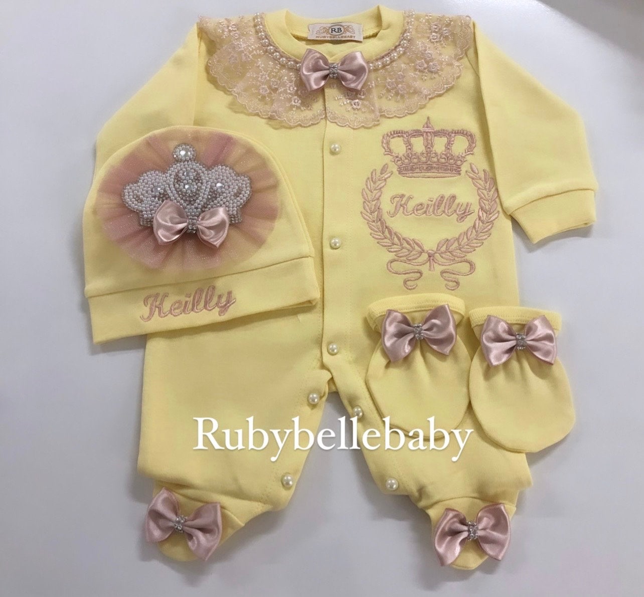 Set Mi Primera Ropita Personalizada Estrellitas Celeste Recién Nacido -  Lullaby Bebe