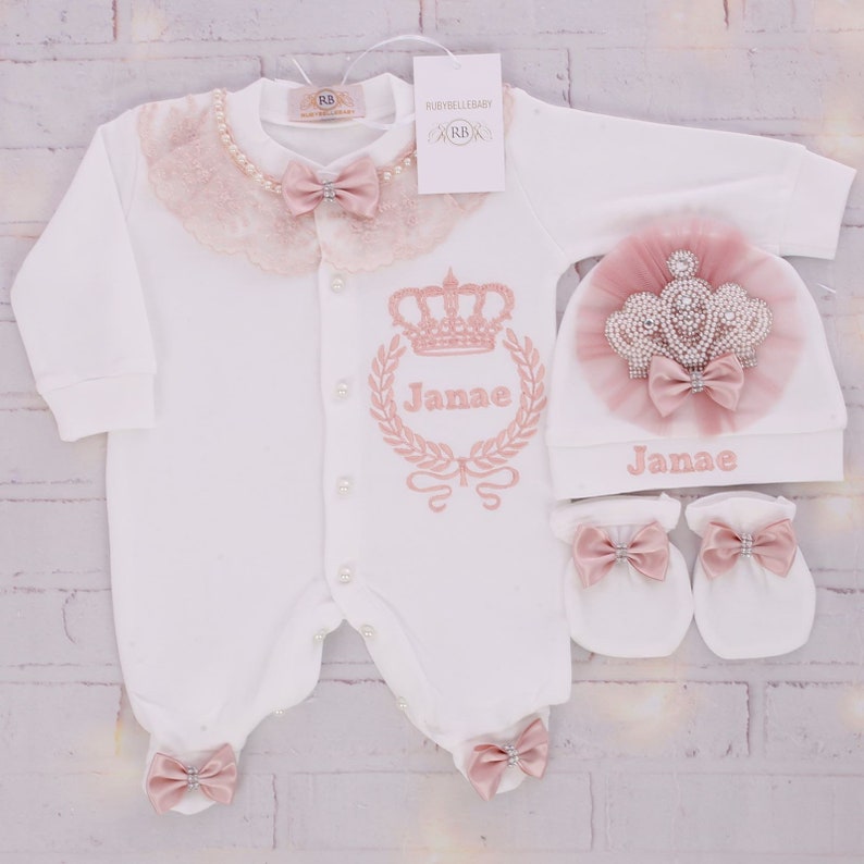 3pcs Crown Baby Girl Hospital Exit Newborn Baby Girl Bling Etsy