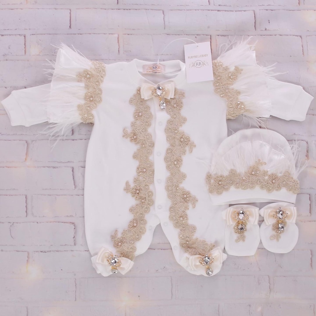 3pcs Baby Girl Hospital Exit Newborn Baby Girl Bling Outfits Baby Girl