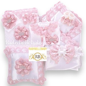 9pcs Crown Baby Girl Hospital Exit Newborn Baby Girl Bling Outfits
