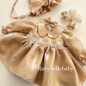 Newborn Gold Dress - Etsy Newborn Gold Dress - Etsy