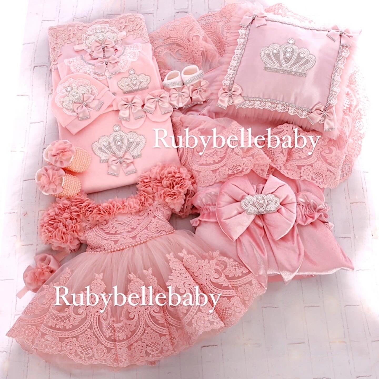 13pc Bling Crown Baby Layette Set: Newborn Going Home Outfit