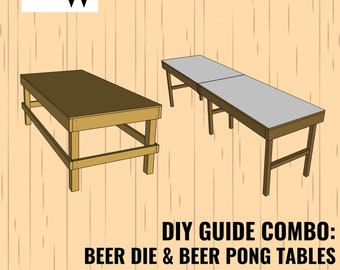 Beer Game Table Design Combination: Beer Die & Beer Pong Diy - Etsy Finland