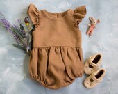Baby girl romper, Linen Toddler Romper, Linen baby romper, Vintage Baby Romper, Toddler girl romper, Girls romper, Linen Baby Clothes
