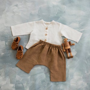 Linen pants for little boys, Linen Harem Pants, Linen Baggy Pants, kids linen pants, gender neutral linen clothes, Boho pants for boys girls