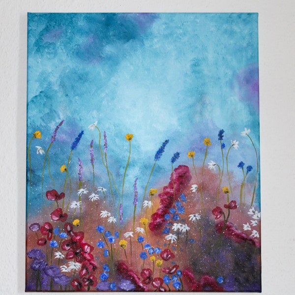 Acrylbild Blumen 50 x 60 cm Keilrahmen Frühling