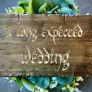 A Long Expected Wedding Sign Engraved Rustic Wood Sign With Decorative Nailheads Best Fantasy Boho Wedding Decor Anniversary Gift