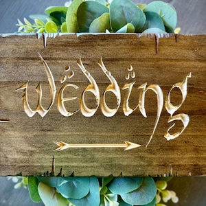 Wedding RIGHT Arrow Sign Engraved Rustic Wood Sign With Decorative Nailheads Best Fantasy Wedding Anniversary Gift