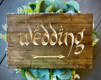 Wedding RIGHT Arrow Sign Engraved Rustic Wood Sign With Decorative Nailheads Best Fantasy Wedding Anniversary Gift